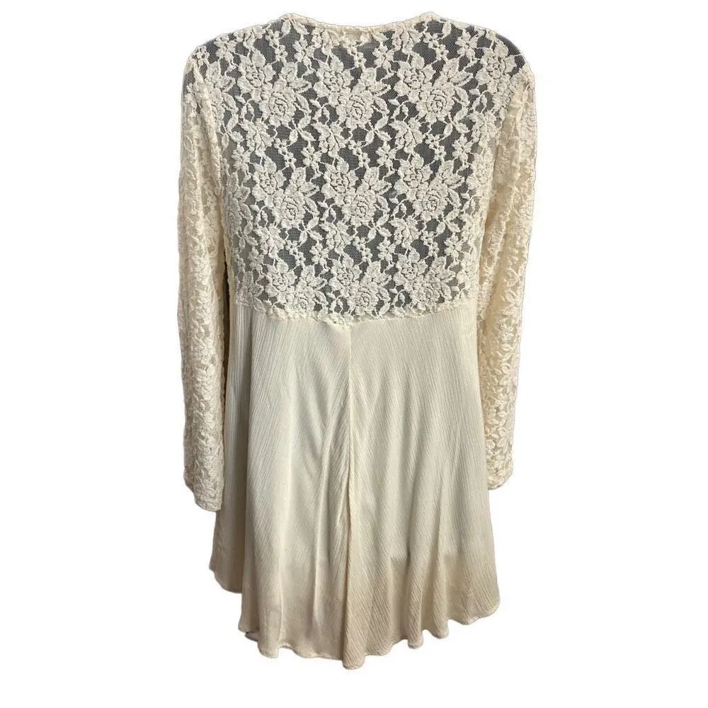 ILLA ILLA‎ Women’s Floral Lace Cream Dress Size Small - Image 2