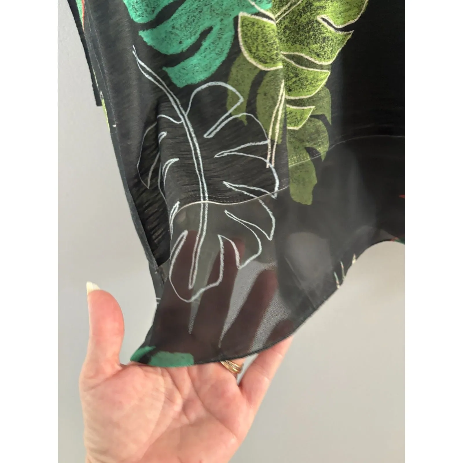 Jess & Jane Zebra Print Tunic Top Size M Black Plants Jungle Lagenlook Oversize Size M - Image 3