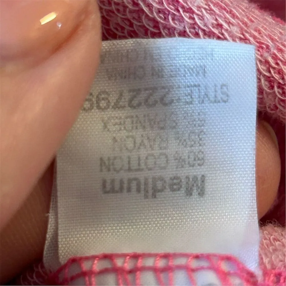 Poof New York Women's Pink Embroidered Floral Hoodie Size M Casual Size M - Image 7