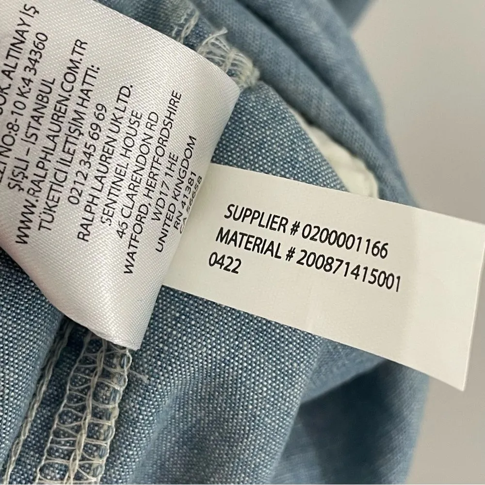 NWT Lauren Ralph Lauren River Wash Chambray Short-Sleeve Shirtdress Size 2 Denim - Image 12