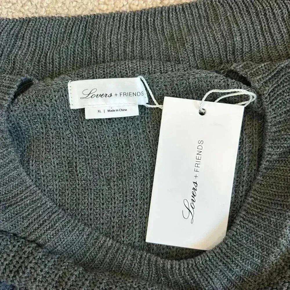 NWT Lovers + Friends Black Knit Distressed Pullover Sweater Size XL - Image 3