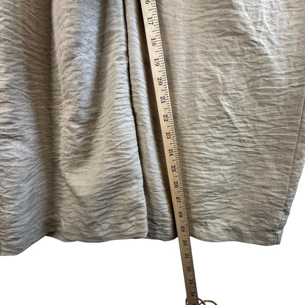 Tulléa Wide Leg Pleated Pants High Waist Career Casual XL Old Money Lightweight Tan - Image 7