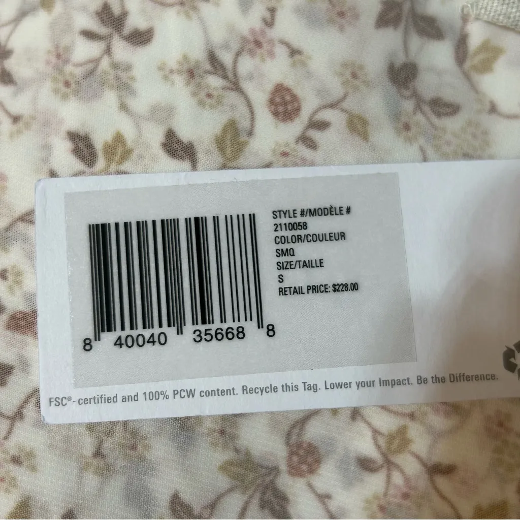 Outerknown Juniper Floral Print V-Neck Short Sleeve Mini Dress Size Small New - Image 10