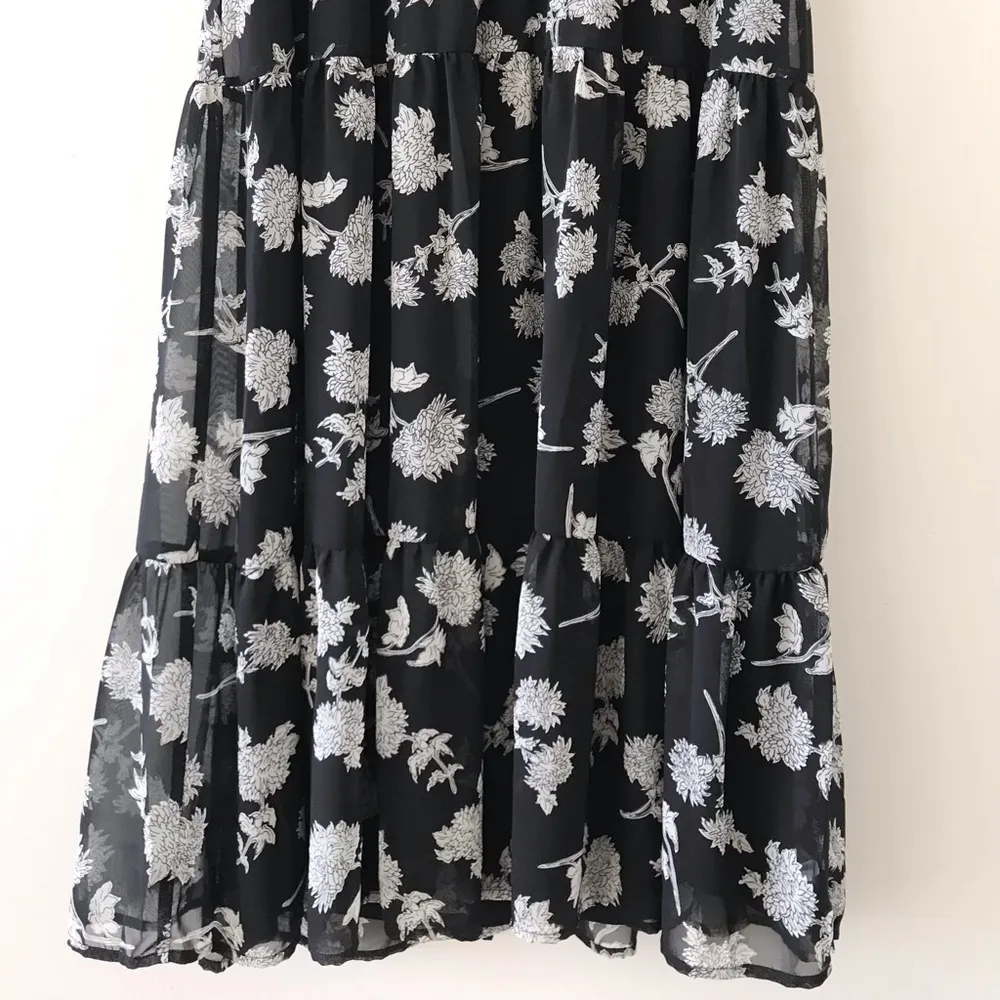 Lulus Floral Dressed Up Black Floral Print Midi Dress - Image 8