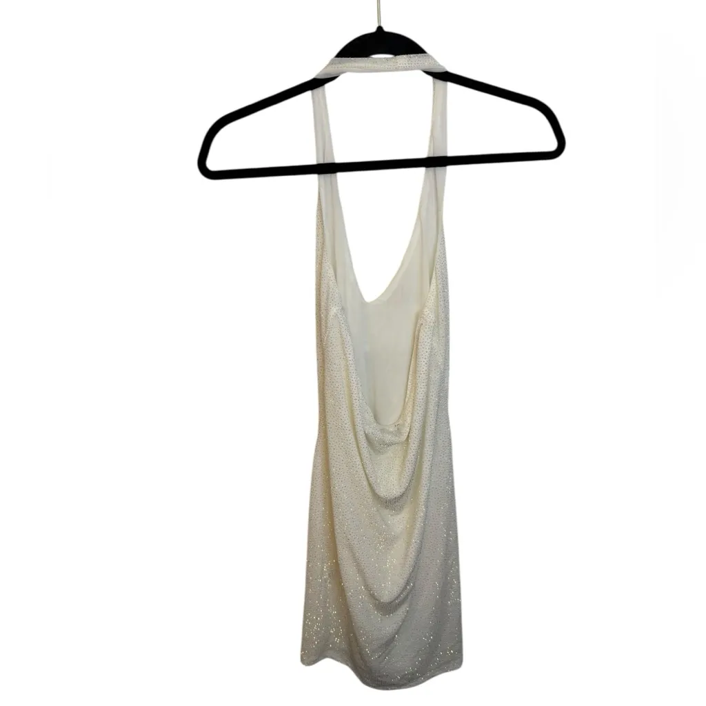 Akira She’s Glowing Rhinestone Halter Mini Dress - Image 3