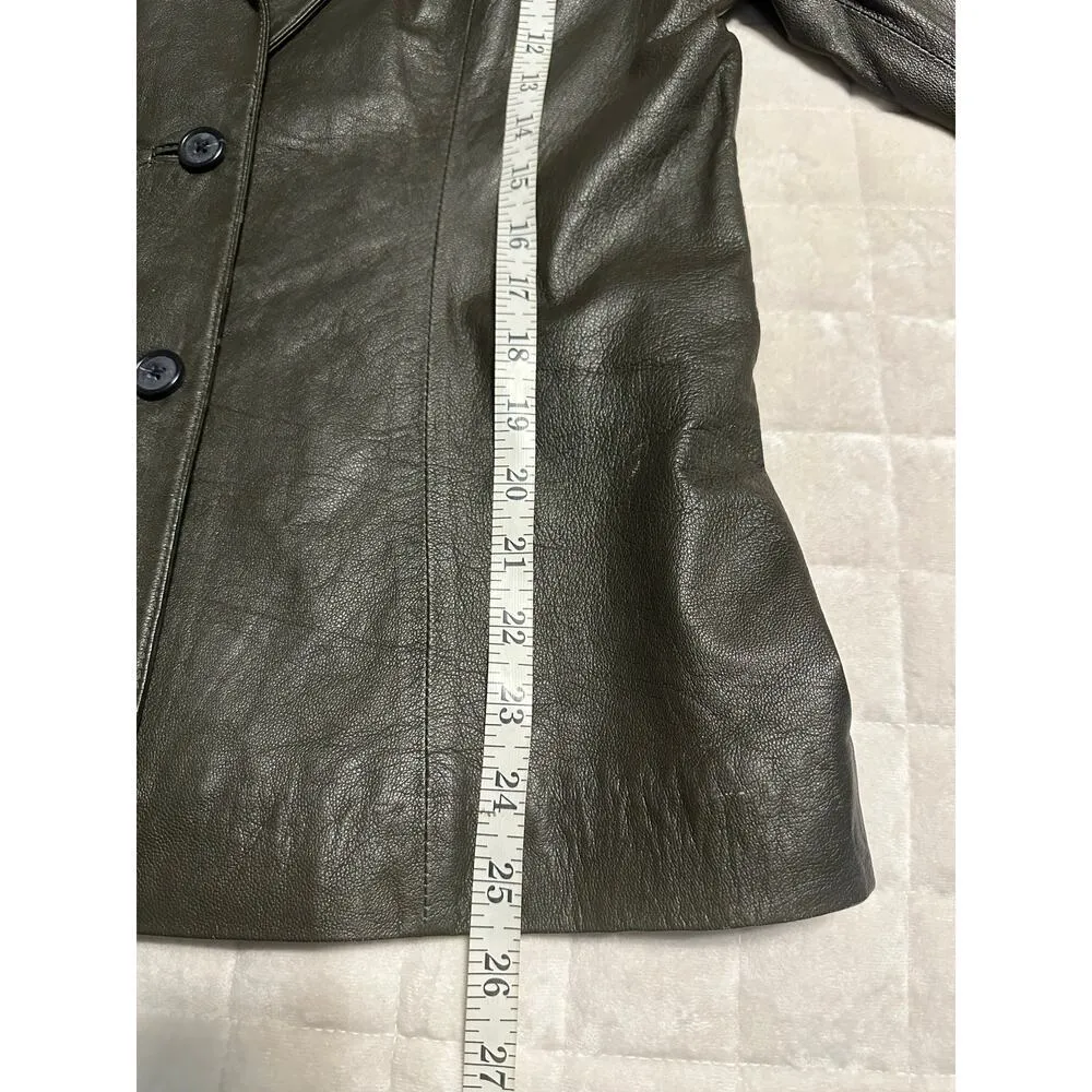 Harold's Leather Blazer Women's Size 8 Chocolate Brown Soft Jacket - Image 5