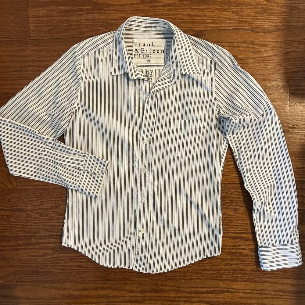 Frank & Eileen Barry Striped Tailored Button-Up Shirt Size XS - Image 4