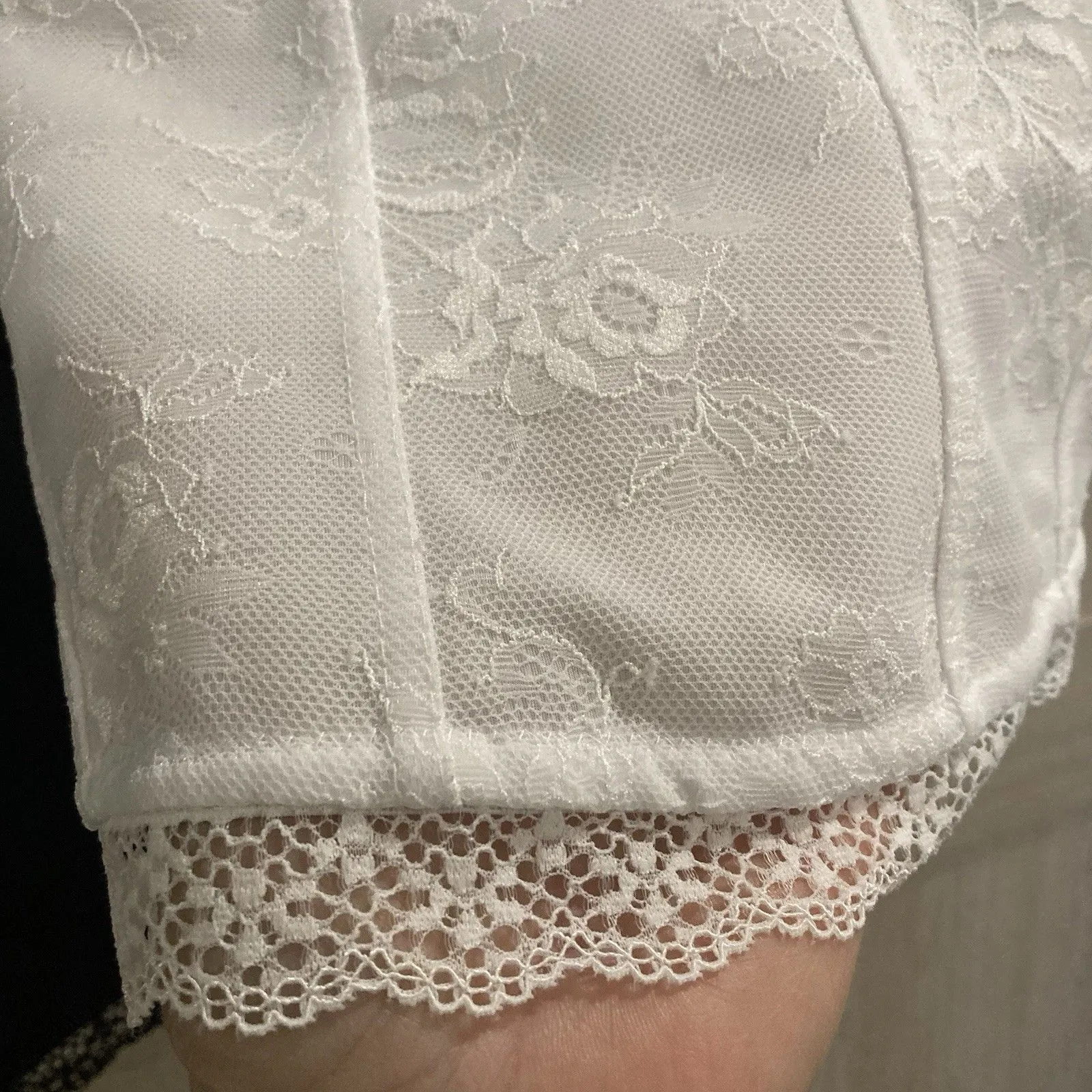 Lace Corsets White Black Coquette Whimsigoth Cap Sleeve Floral Top Women S Lot/2 - Image 3