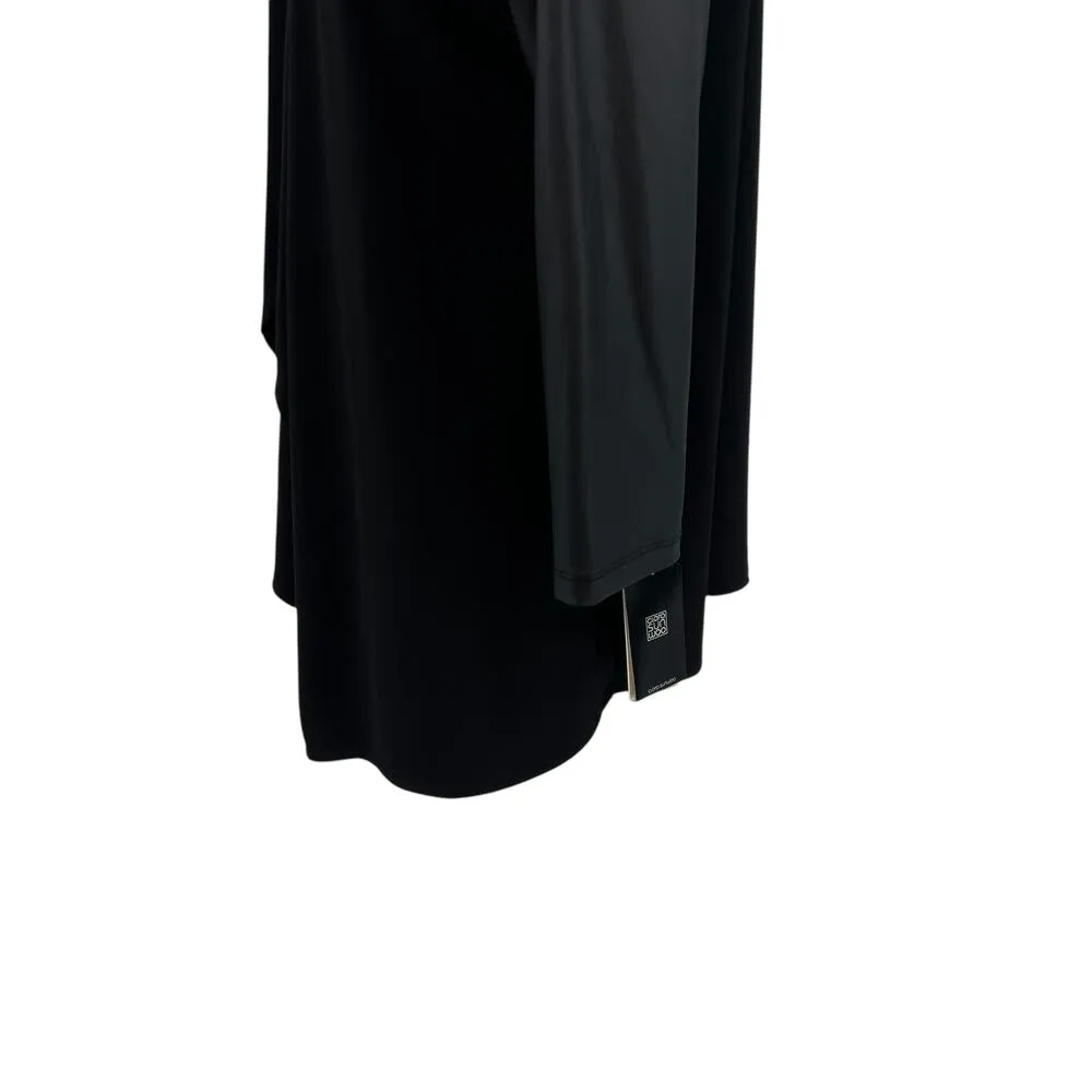 Clara Sunwoo Liquid‎ Leather Sleeve Drape Cardigan Black Size Large *flawed - Image 8