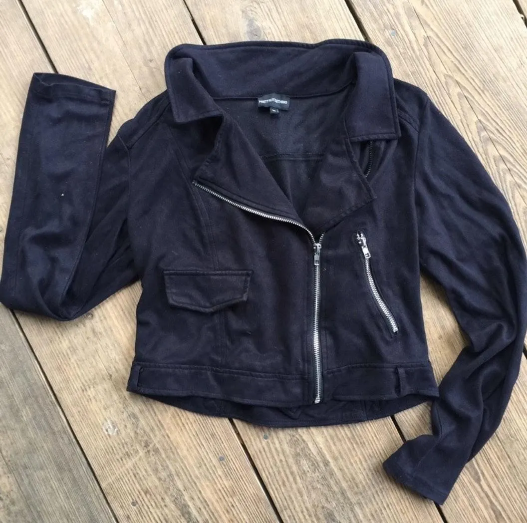 Pretty Little Thing PLT Faux Suede Biker Jacket - Image 2