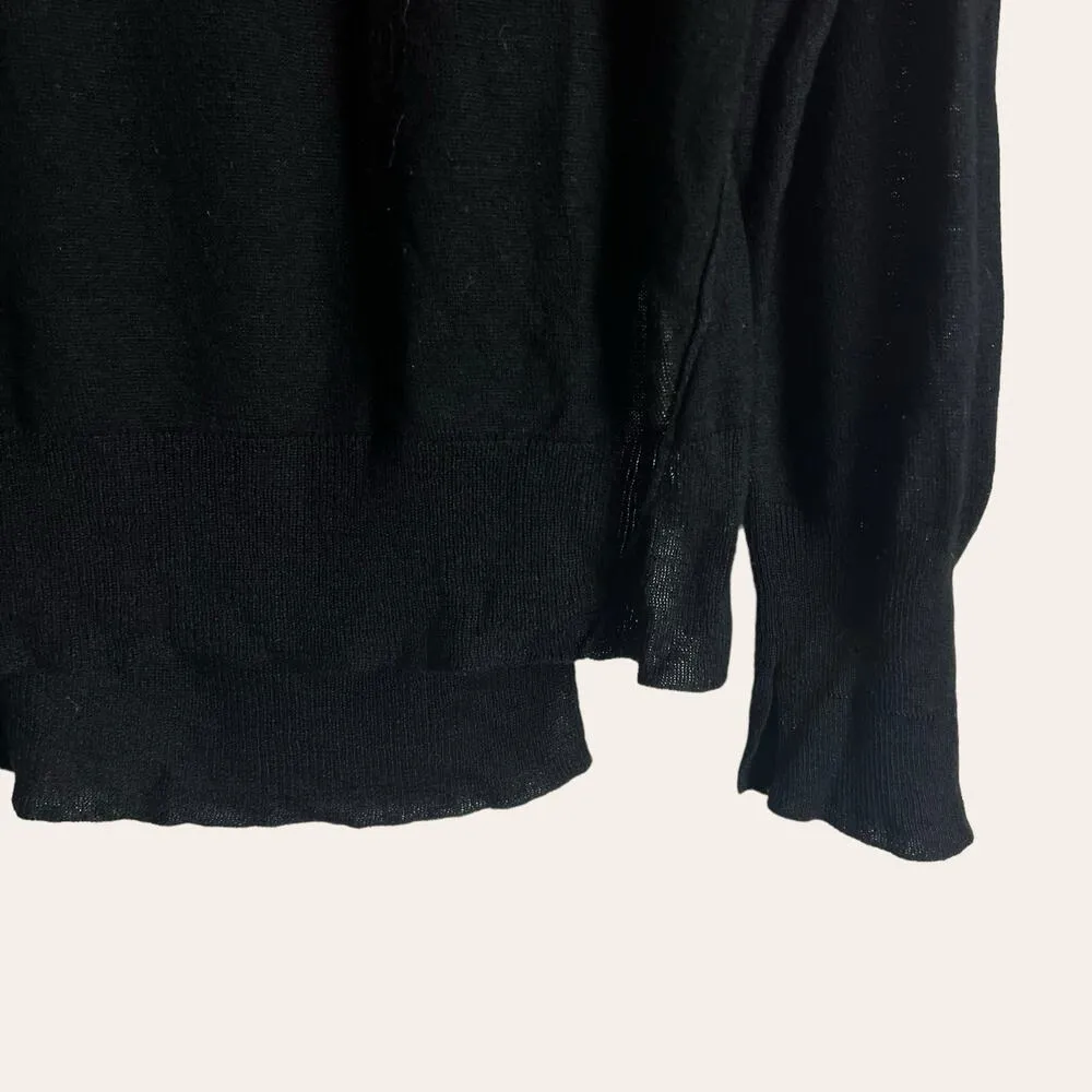 Zara Knit Black Lightweight Crewneck Pullover Sweater Size M - Image 4