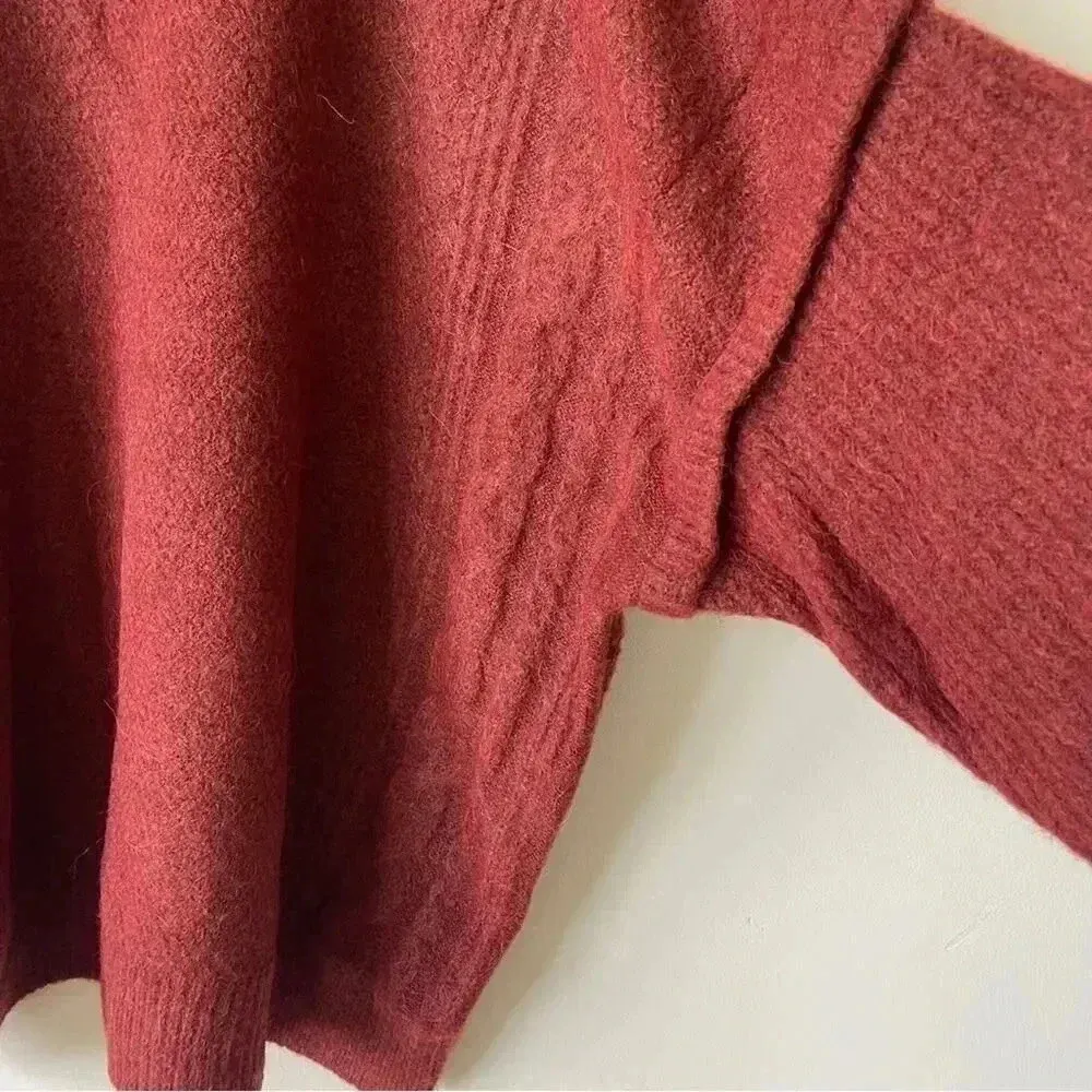 Madewell Plus Alpaca Wool Cable Havener Pullover Sweater Heather Auburn 3X NWT - Image 10