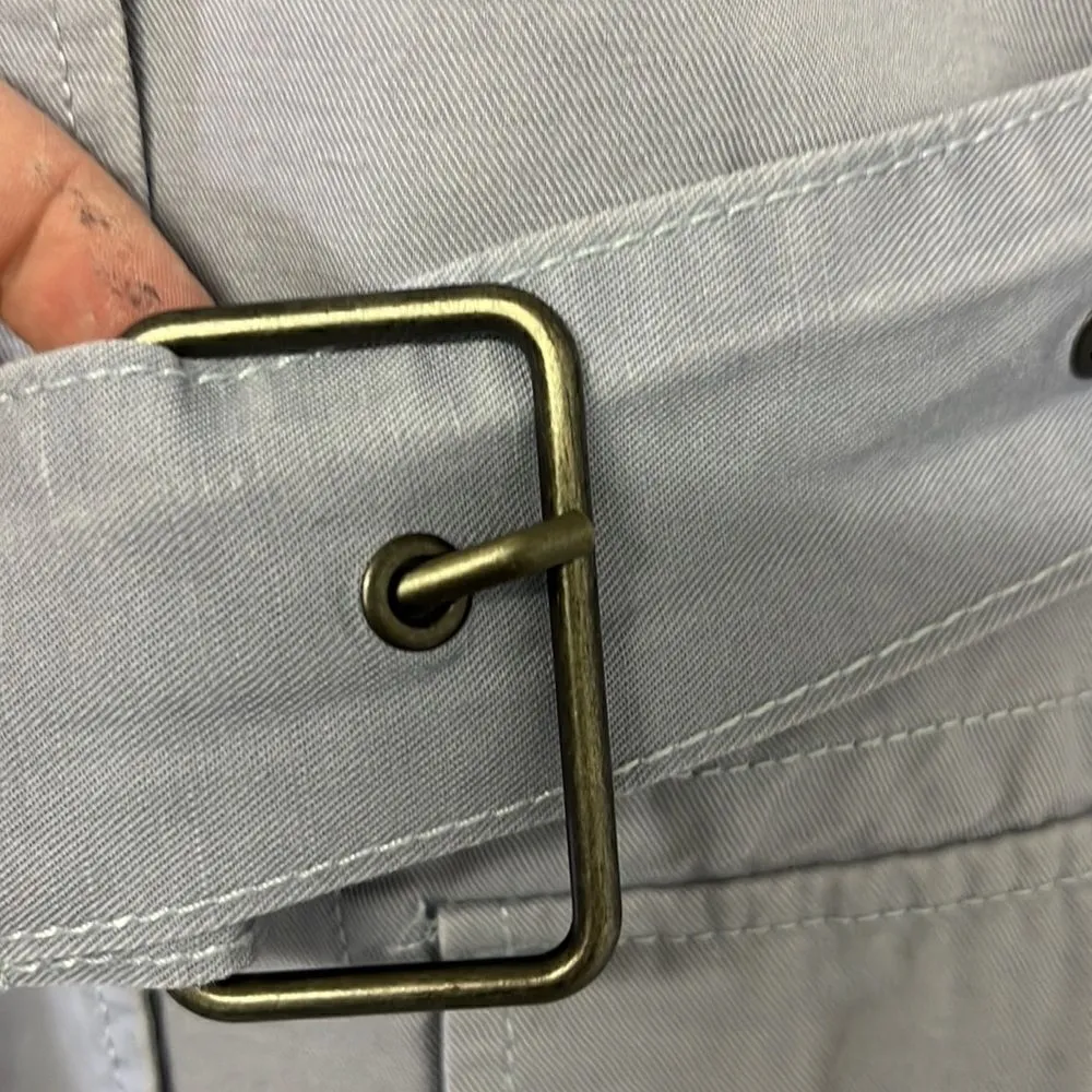 cabi  Tanner Linen Trench Coat Light Blue/Purple Silver Lake Medium #5296 - Image 13