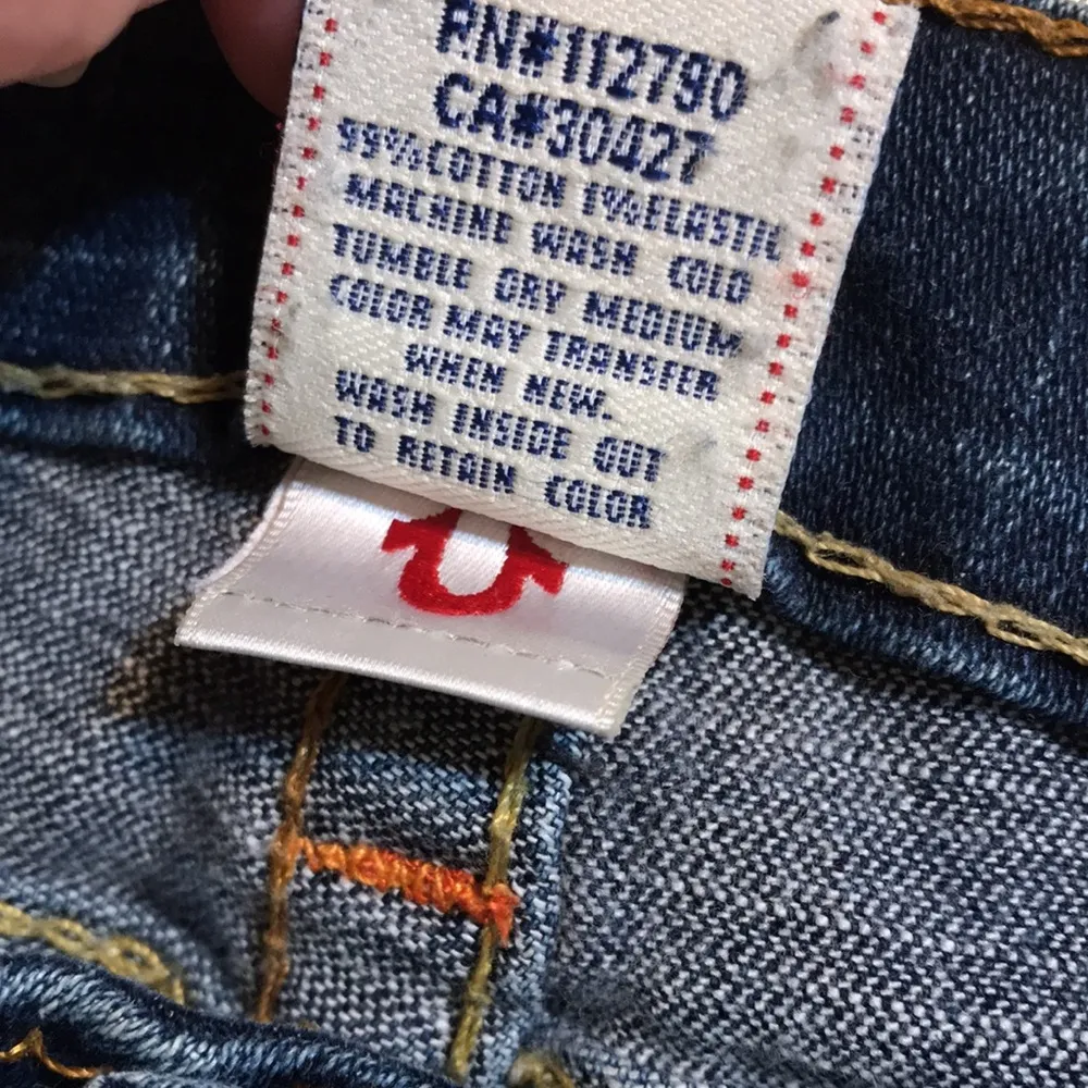 True religion Joey ladies dark denim wash boot cut jeans size 30 made in USA - Image 11