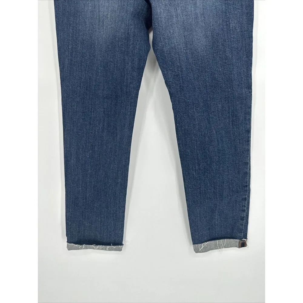 Express Women Juniors Teens Size 2 Jeans Straight Leg Girlfriend High Rise‎ Dark - Image 9