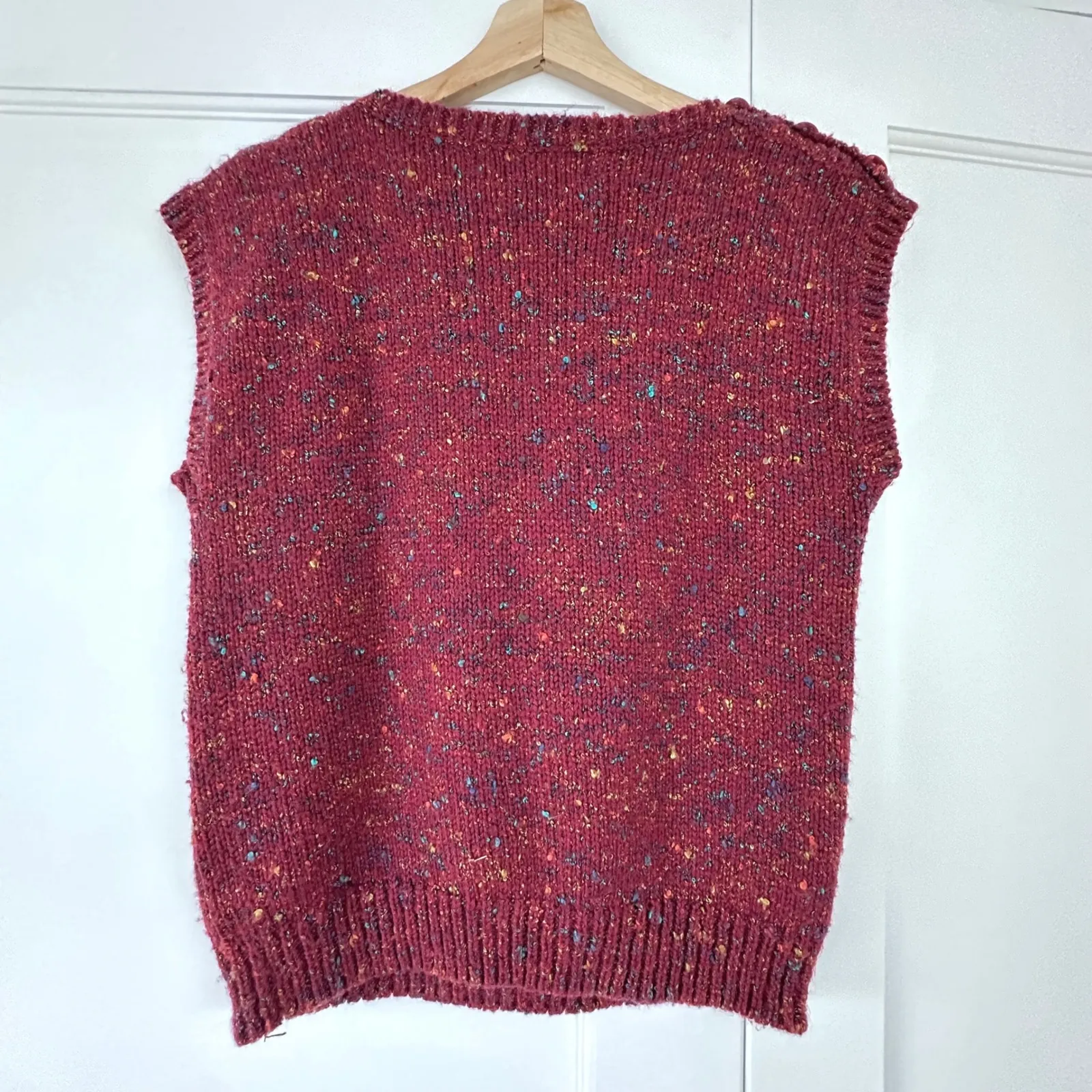 Karen Scott Collections Sweater Vest Medium Red Cable Knit Sleeveless Top - Image 6