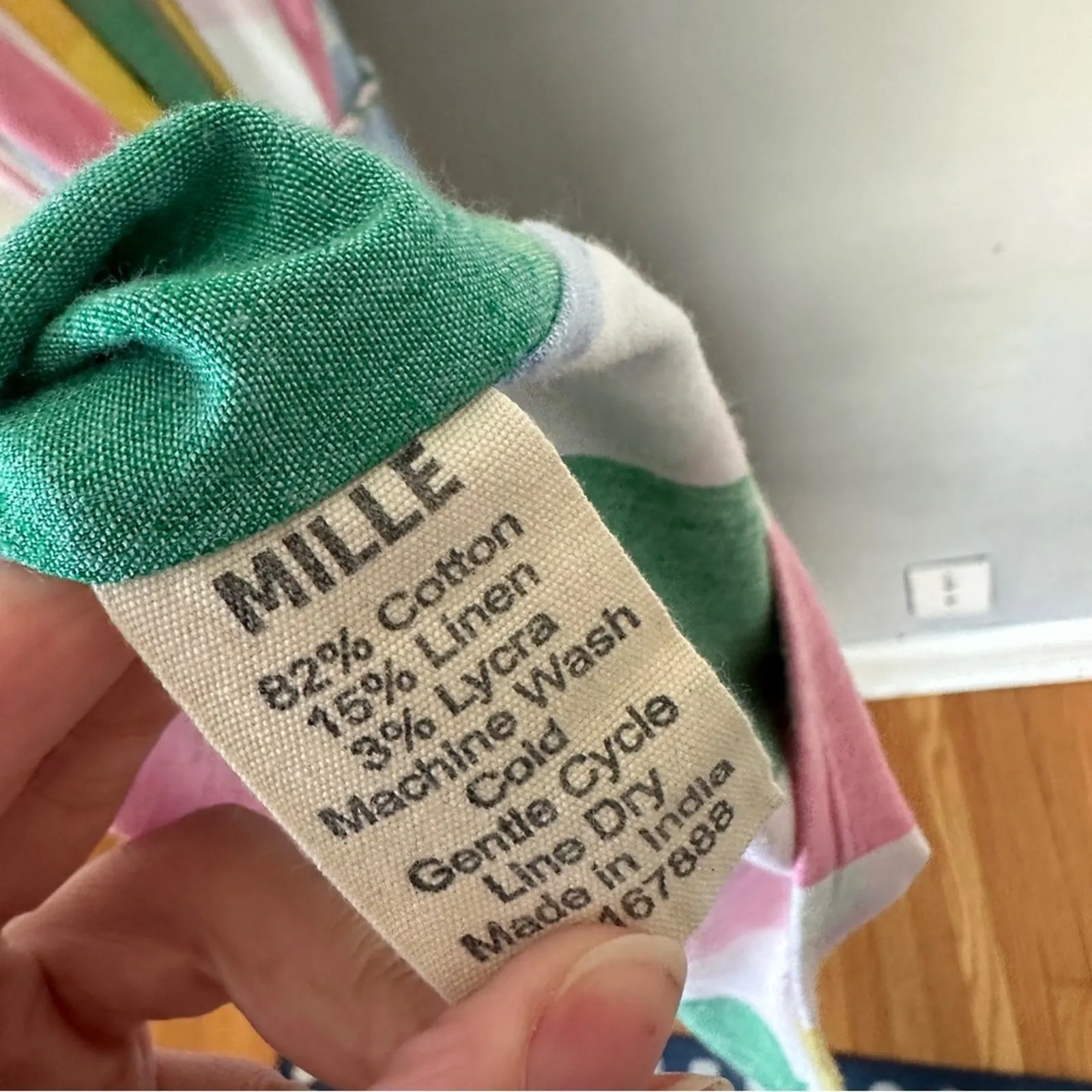 Mille Marilyn Belted Sleeveless Cotton Midi Dress in Pastel NEW Small Blue - Image 5