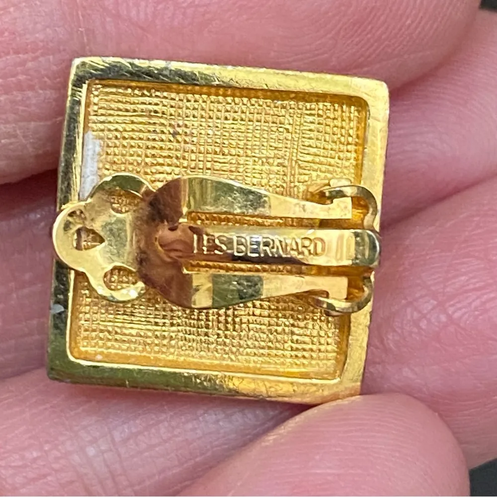 Vintage Signed LES BERNARD Designer Pearl Gold - Image 13