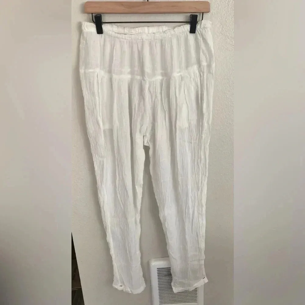Xirena 100% Cotton Sheer Beach Pants Size Medium White - Image 6
