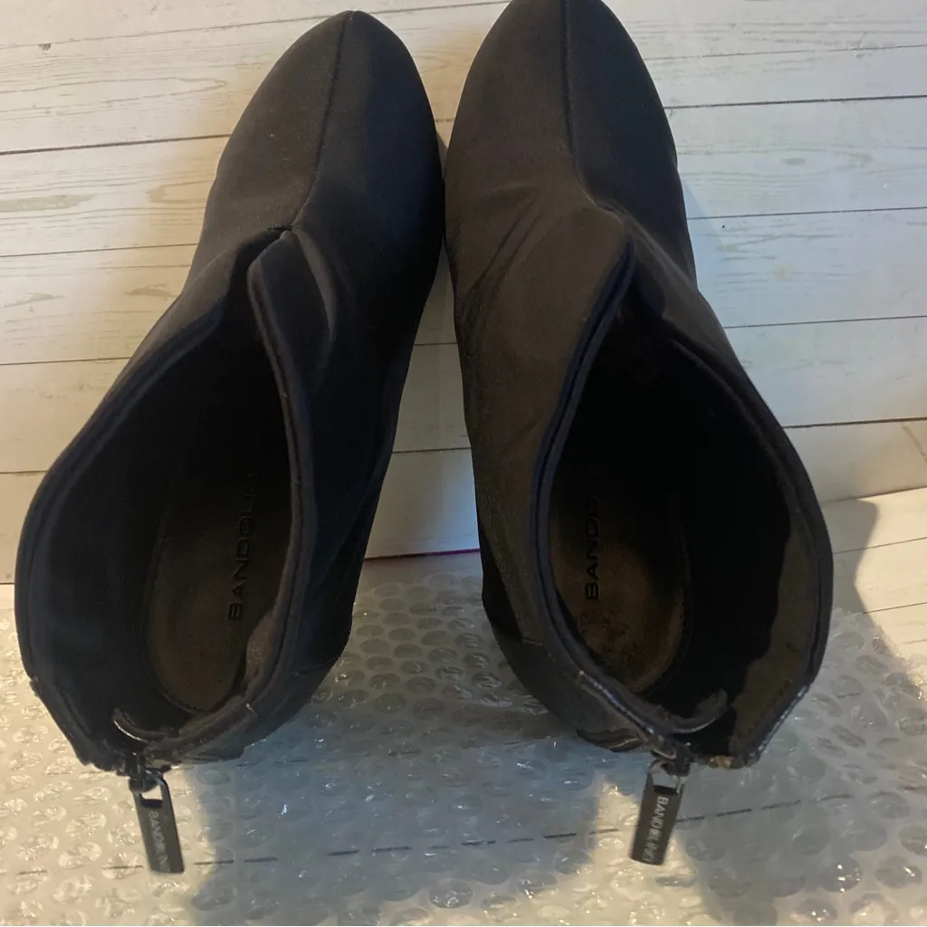 Bandolino Ankle Bootie High Heel Back Zip Shoes Faux Snake Skin Black size 7 - Image 10