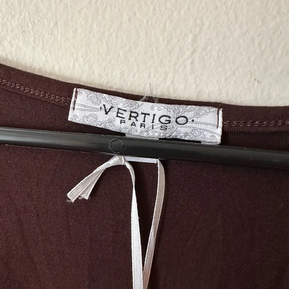 Vertigo Paris Embellished Long Sleeve Top Women's Size Medium Brown NWT $160 - Image 4