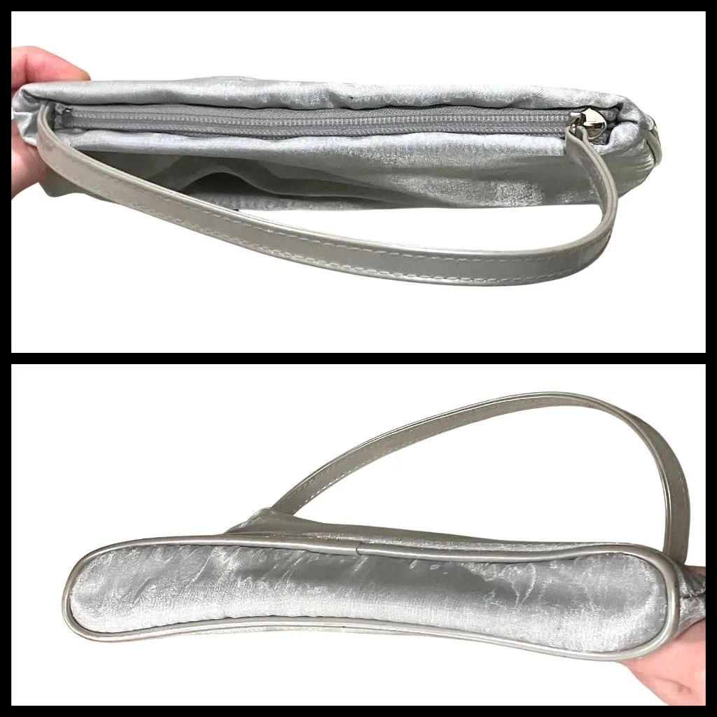 Vintage Y2K Silver Metallic Embroidered Clutch Evening Mini Bag McBling Bratz - Image 6