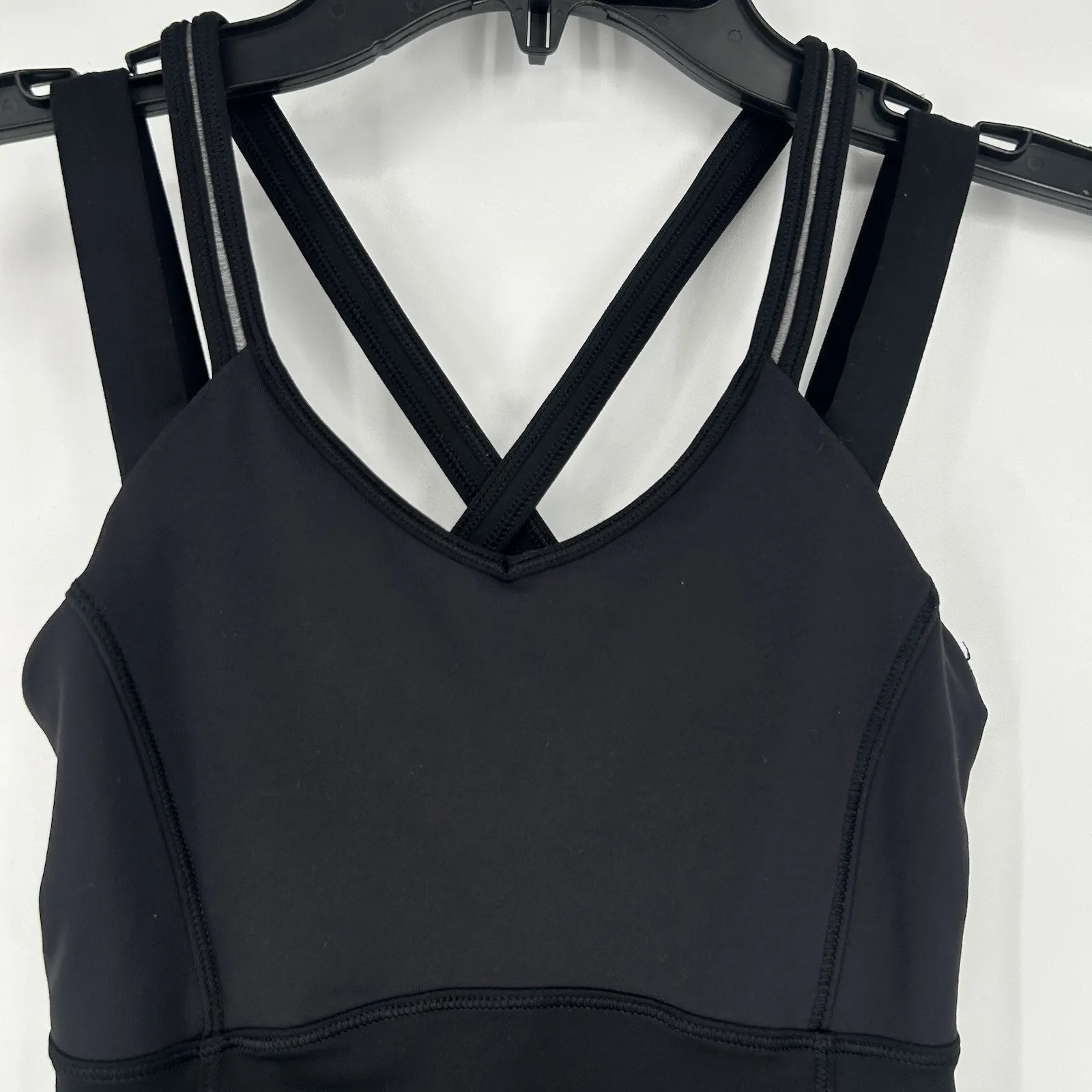 Lululemon Happy Strappy Tank Top Black Reflective Cross Straps Active Size 2 - Image 2