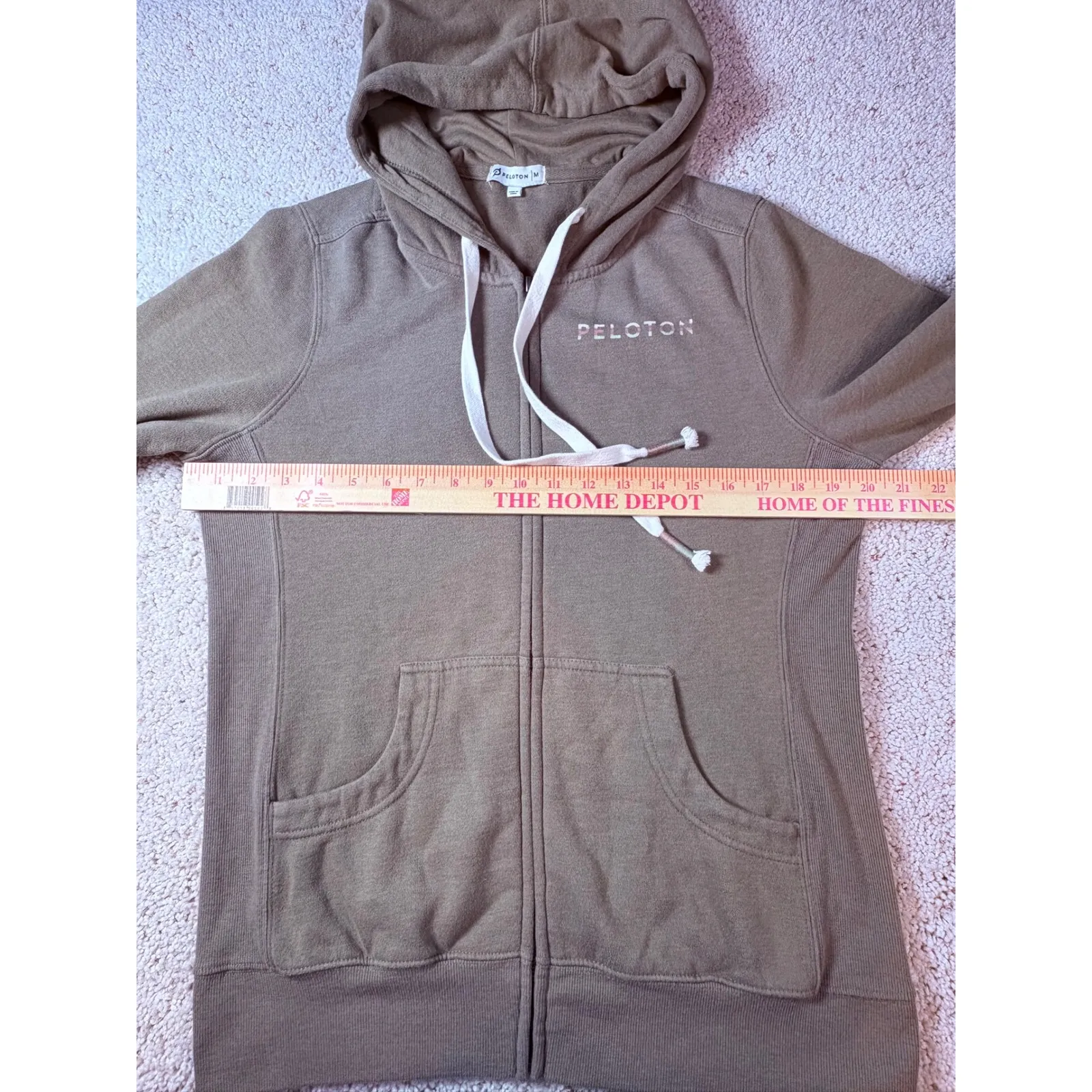 Peloton Full Zip Hoodie Zip Women's Medium olive Athleisure Sweatshirt - Image 4