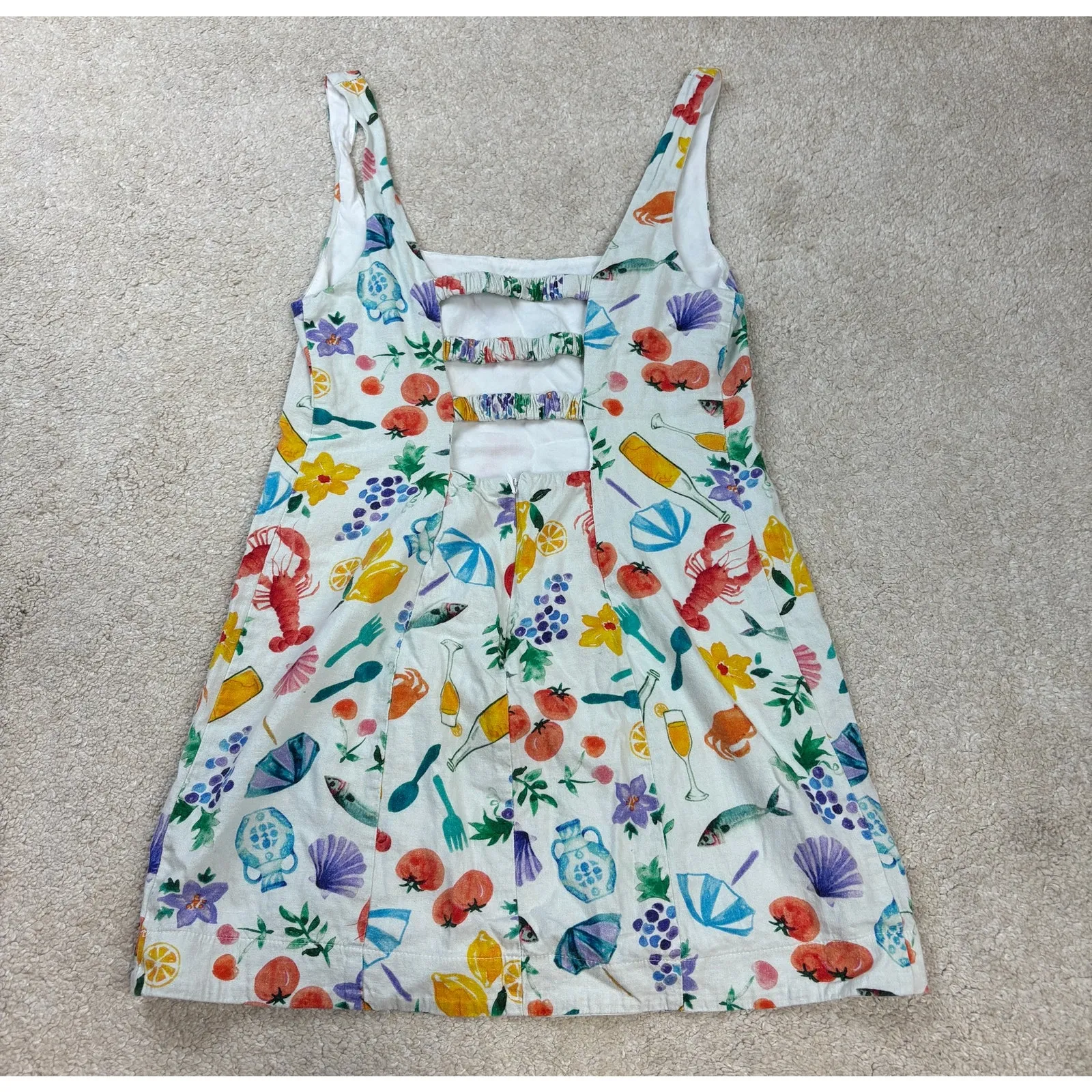 Anthropologie Show Me Your Mumu Linen Steph Italian Picnic Mini Dress Size S - Image 3