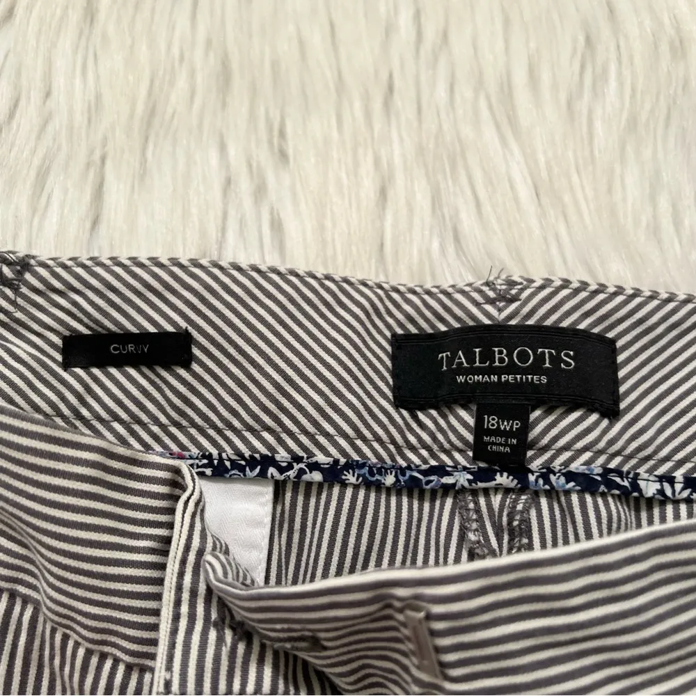 Talbots Curvy Chino Pant Gray White Pinstripes 18WP - Image 9