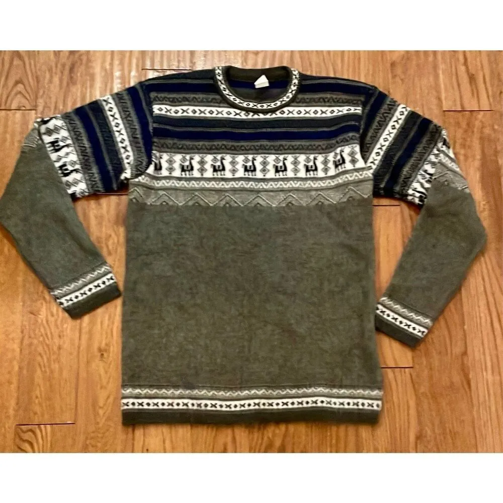 Yarina Alpaca Vintage Cotton Blend crewneck sweater M Blue Size M - Image 9