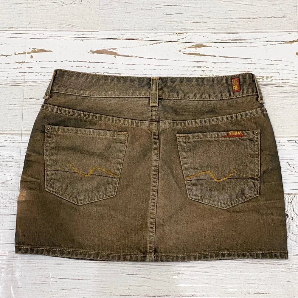 7 For All Mankind Acid Washed Denim Skirt 26 - Image 9