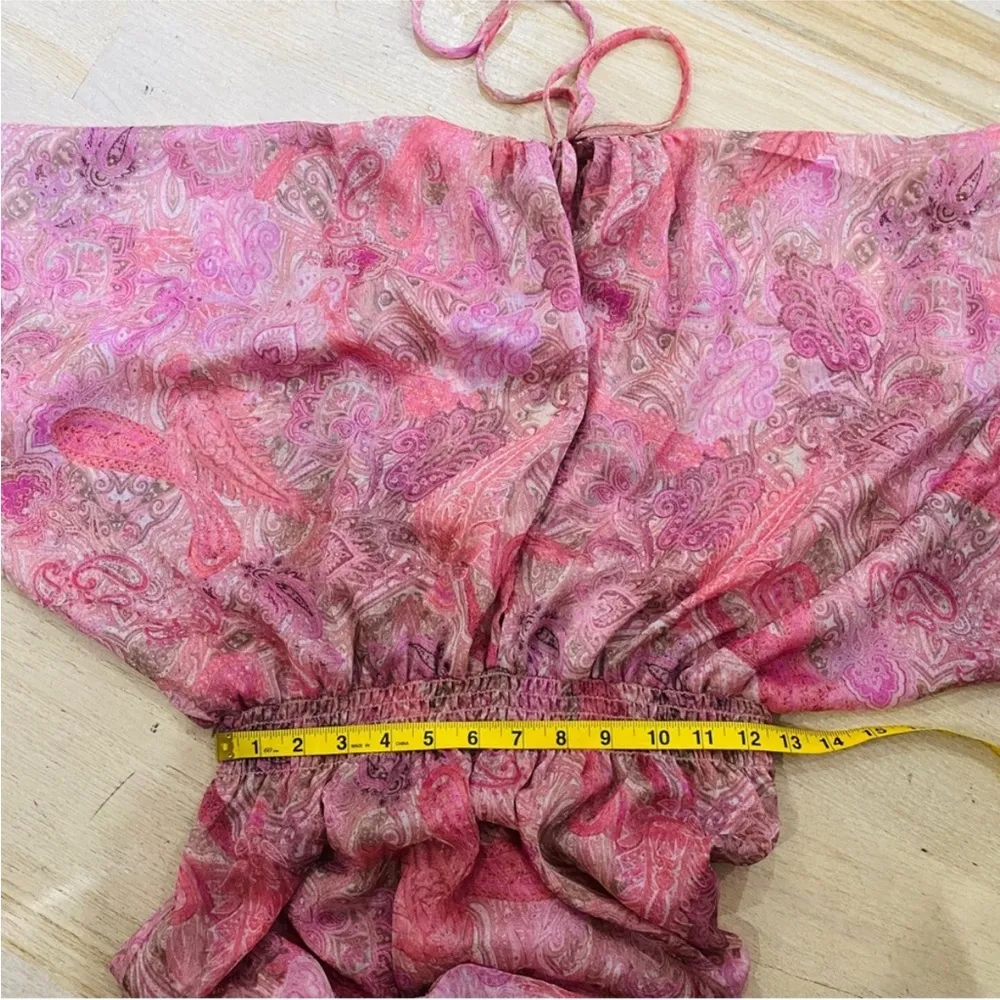 MISA Los Angeles pink paisley chiffon midi dress - Image 8