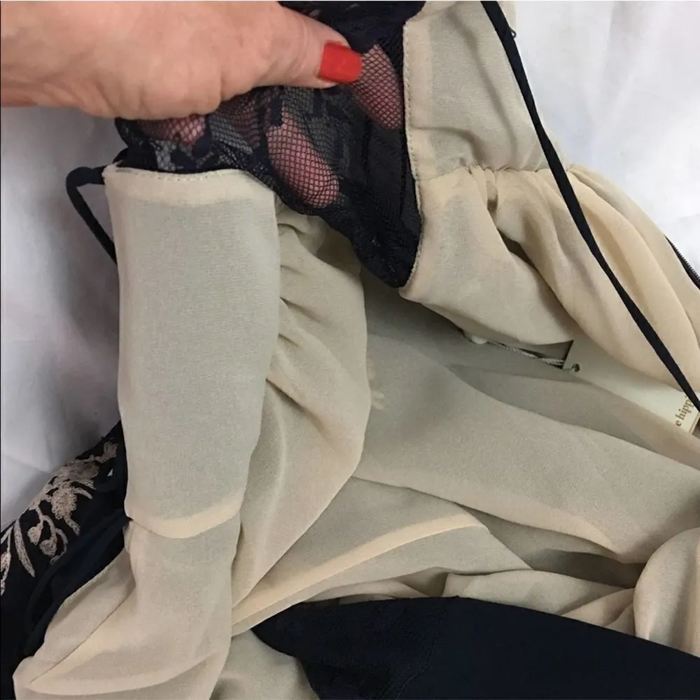 Haute Hippie Silk Embroidered Floral And Lace Maxi Dress Size 4 - Image 10