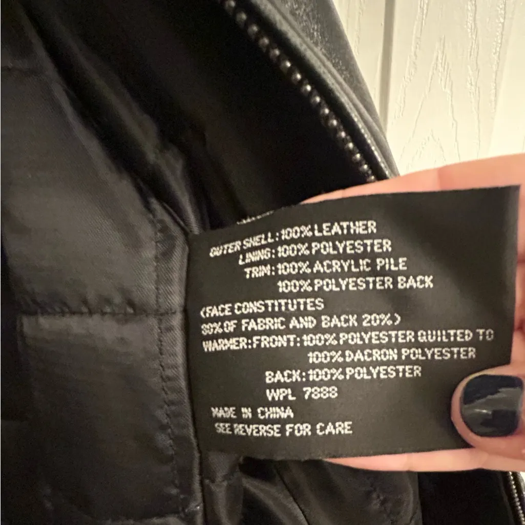 Anne Klein Black Leather Jacket for Women - Image 5