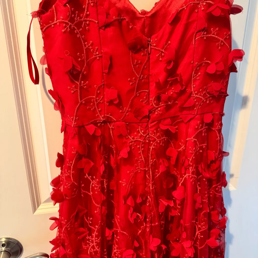 MILLY Joselyn Embroidered Midi 3D Tulle Dress | Size 6 - Image 7