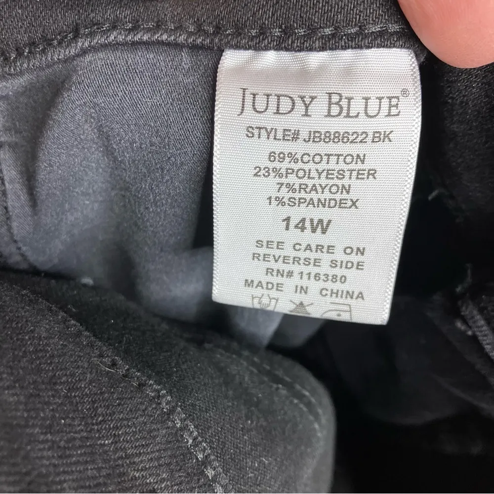 Judy‎ Blue flare Jeans distressed flare size 14W trendy  casual punk gothic - Image 15