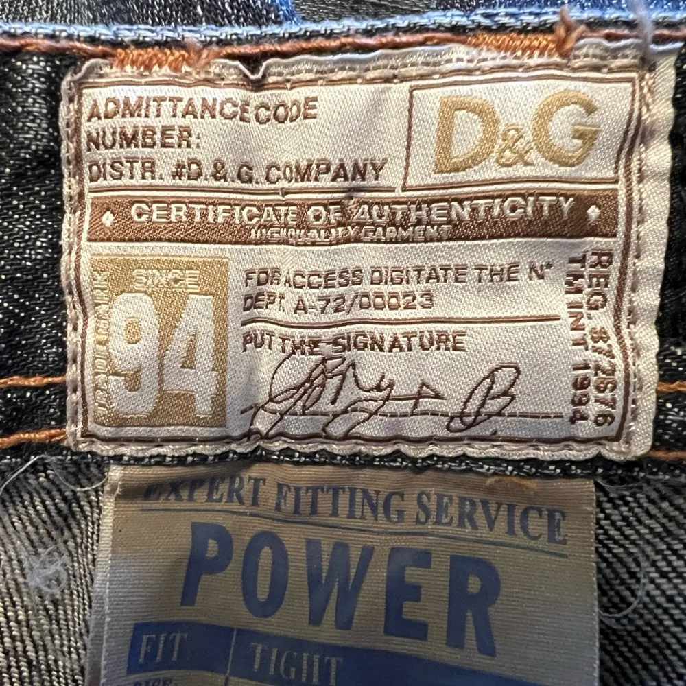 Dolce and Gabbana Jeans Vintage D&G Distressed Straight Leg Button Fly Size 40 - Image 8