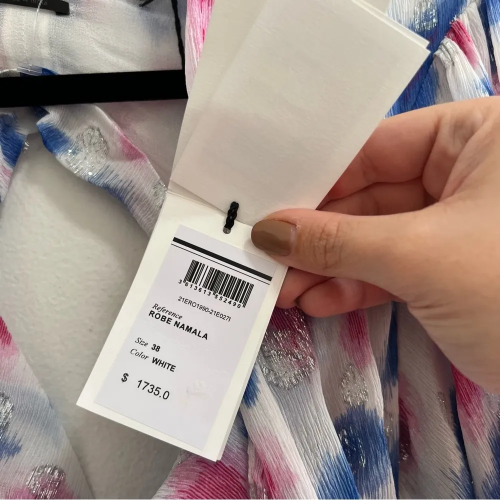 NEW NWT  Namala Asymmetrical Silk Blend Midi Dress In Multi - Image 14