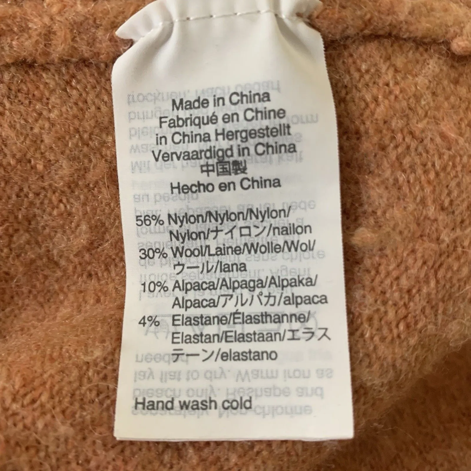 Madewell Crewneck Wool Alpaca Westlake Colorblock Sweater Orange Tan Sz XS - Image 8