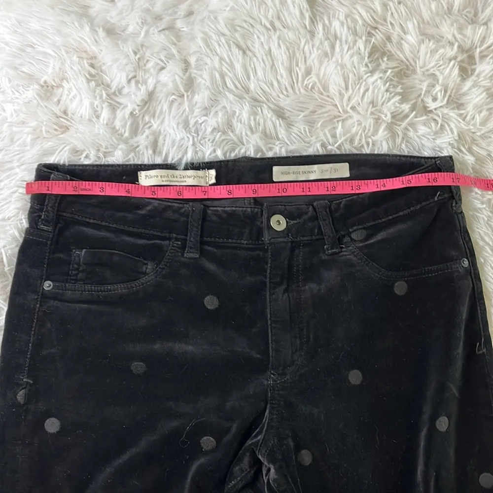 Pilcro  Mid-Rise velvet Embroidered Skinny Ankle Jeans 31 - Image 10