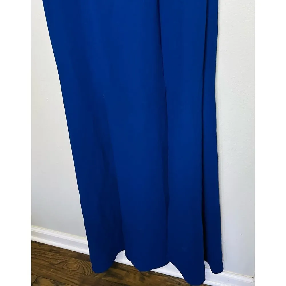 BCBG Maxazria Blue Depth Evan’s Lace Sleeveless Shoulder Slit Gown Dress Size 8 - Image 7