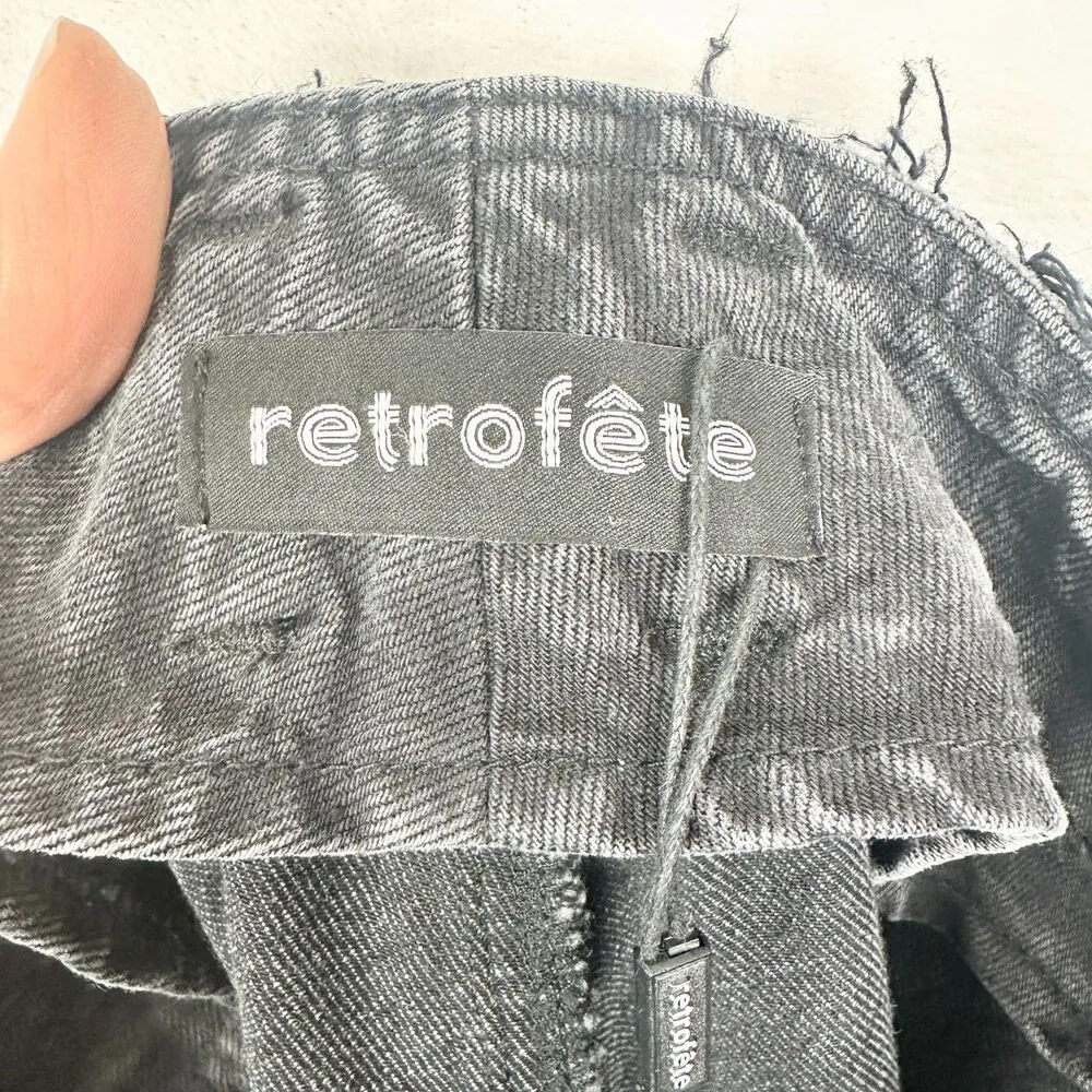 Retrofete Miriam Pant Jeans Size 29 NEW Onyx High Rise Balloon Leg Cotton Black - Image 10