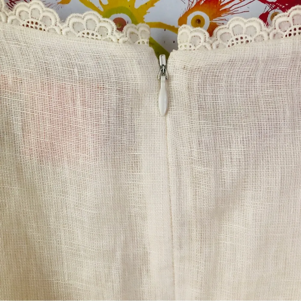 Tory Burch Linen Ivory Sleeveless Blouse 8 - Image 8