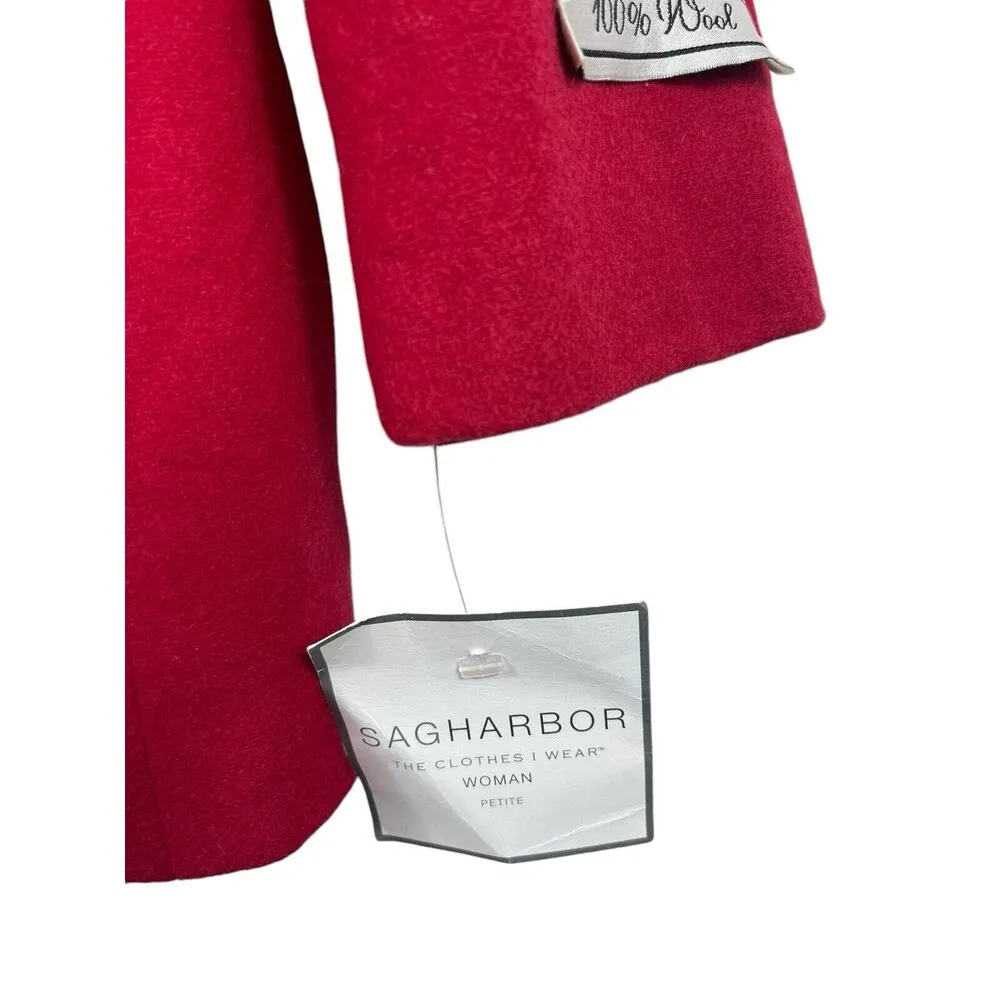 Sag Harbor Red 100% Wool Long Sleeve One Button Blazer NWT Size 24WP - Image 2