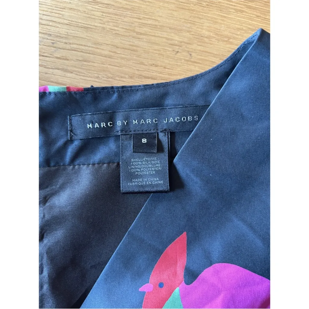 Marc By Marc Jacobs Bird Dress Navy Silk Has Pockets Luxury Designer Fashion - Image 5