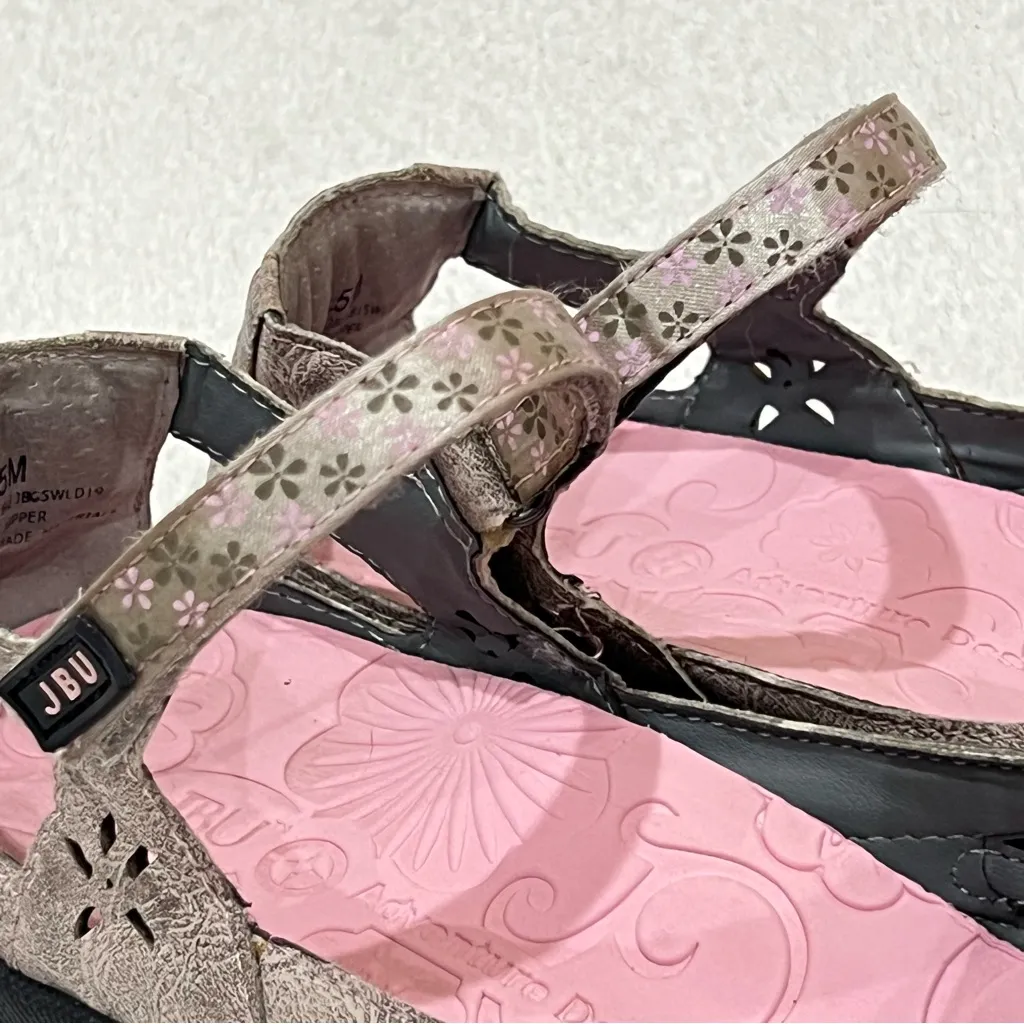 JBU by Jambu Grey Taupe Wildflower Mary Jane Casual Shoes Size 8.5 - Image 6