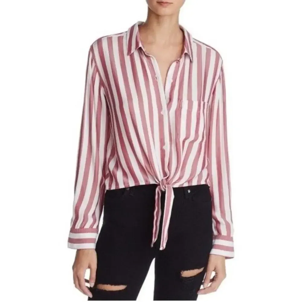 RAILS Val Top in Garnet White Stripe‎ Front Tie - Image 2