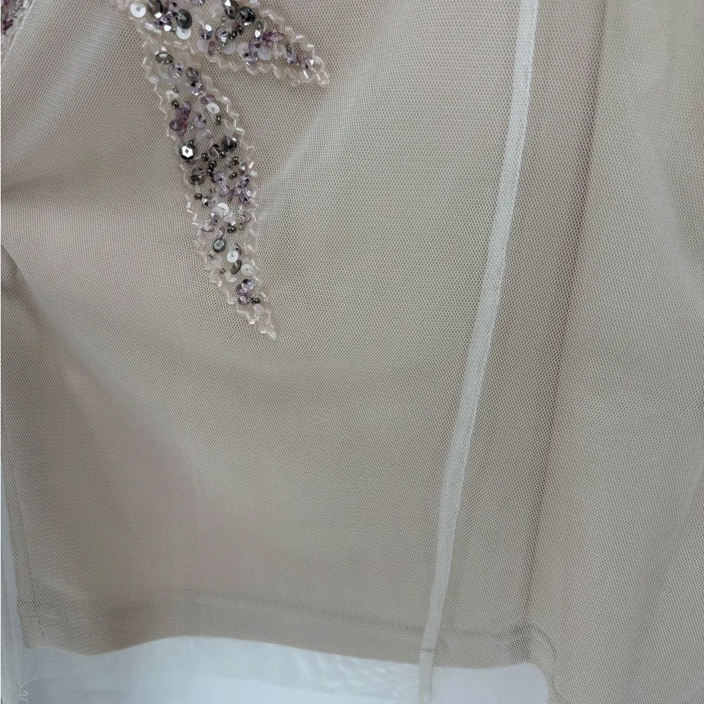 adrianna papell Embellished Mesh Sequin Cocktail wedding Formal Gown dress 2 NWT - Image 7