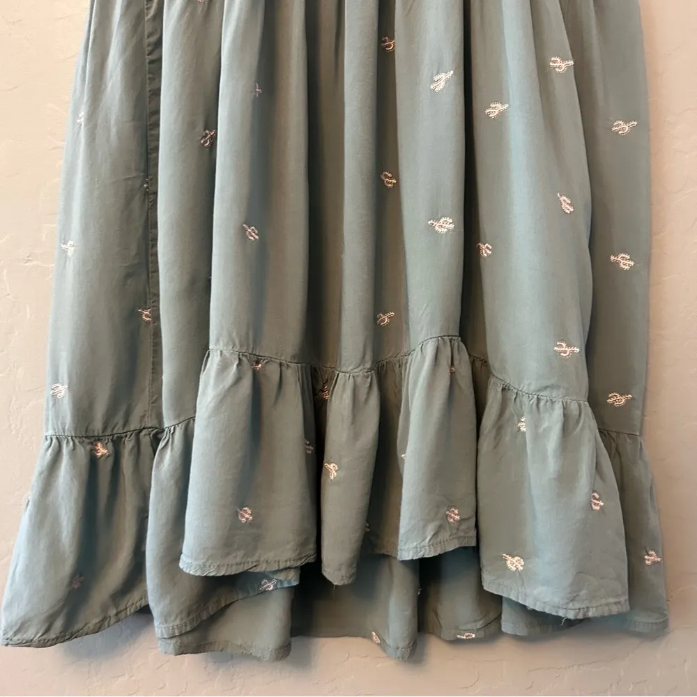 Copper Key sage green sleeveless dress with cactus print size large - Image 15